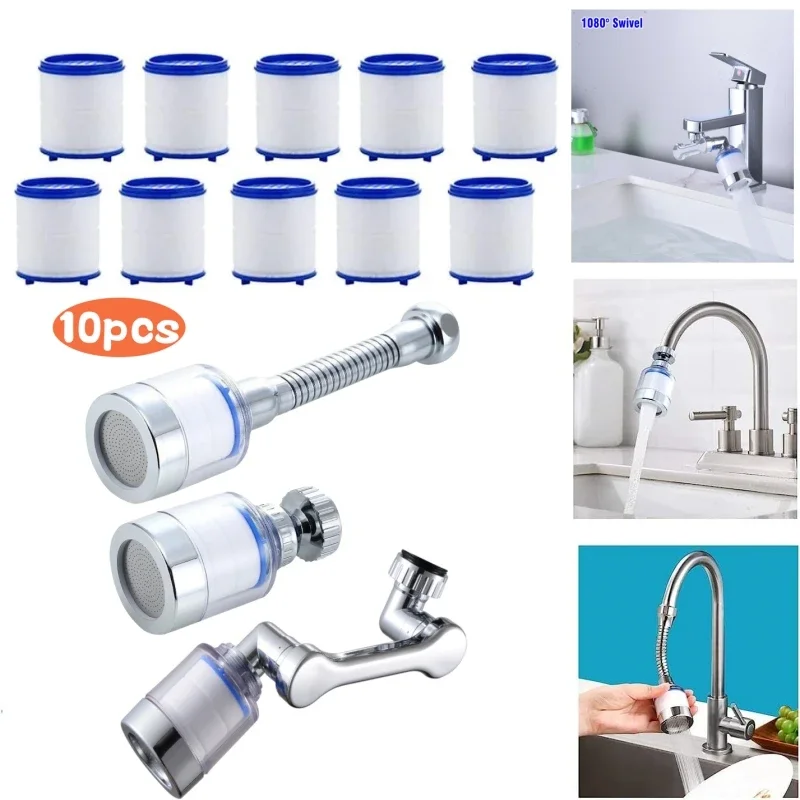10 Stück unter Druck stehendes Bubbler-Filterelement, Wasserhahn, Luftreiniger, Dusche, PP-Baumwollfiltration, entfernt Chlor, Schwermetalle für die Küche