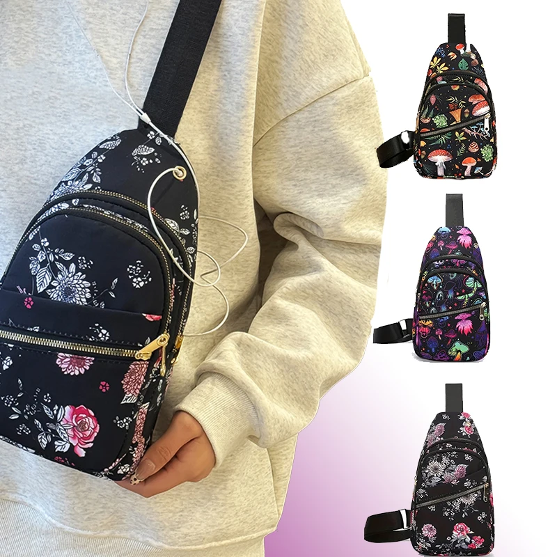 Bolsa de peito elegante impressa, versátil para passeios diários, adequada para reuniões e viagens, leve e simples