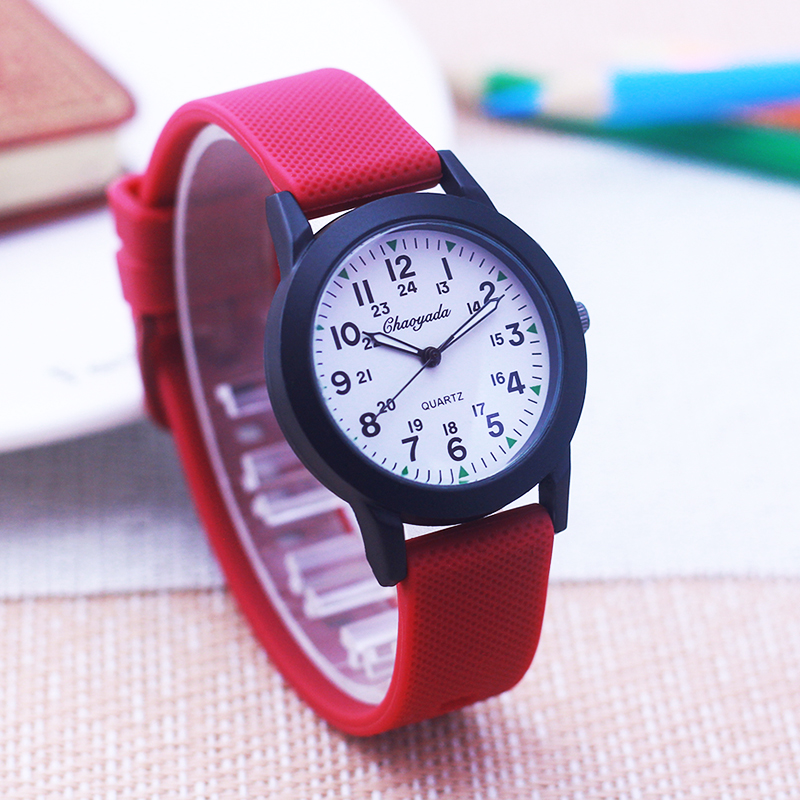 2024 novo estilo crianças meninos meninas simples 24 horas mãos luminosas esportes pulseira de silicone relógios geléia cores quartzo relógios de pulso
