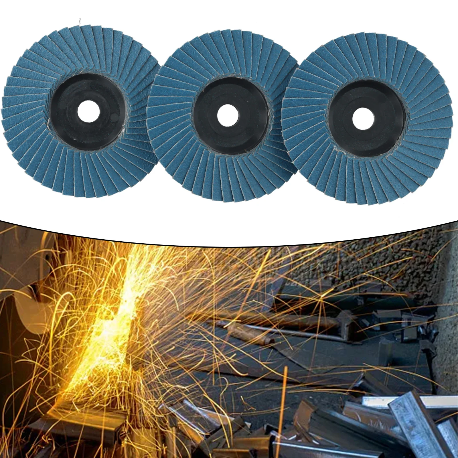 3 pezzi dischi lamellari piatti 3 pollici 75mm mola taglio legno acciaio al carbonio per smerigliatrice angolare levigatura lucidatura utensile abrasivo