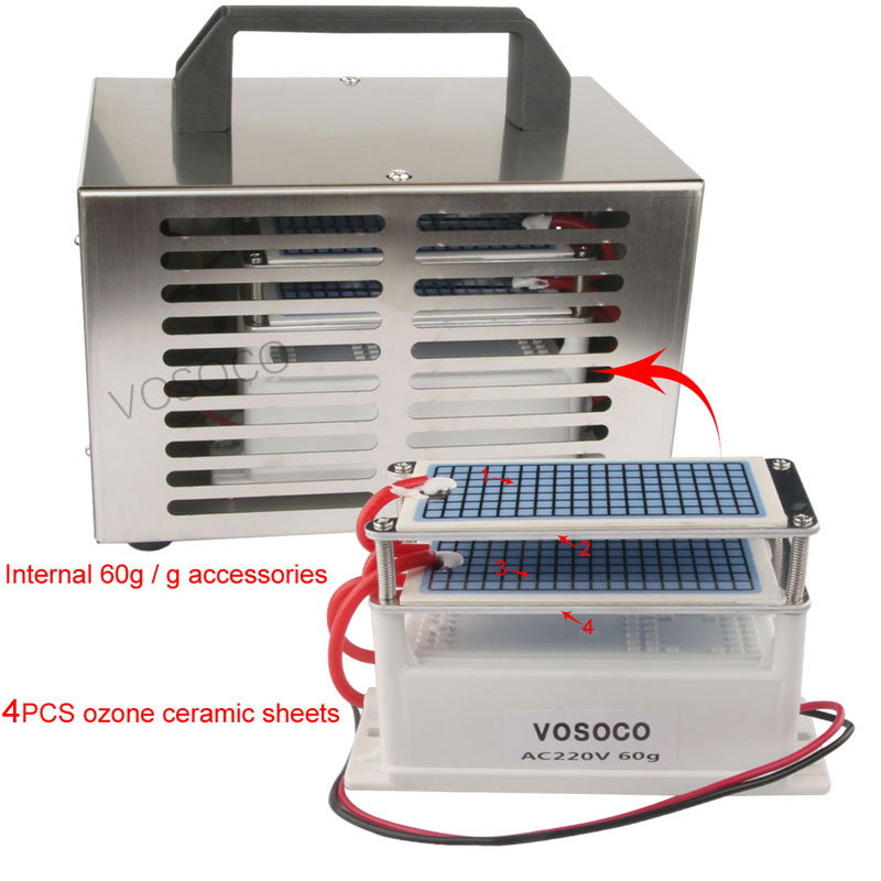 VOSOCO 60g/h Ozone Generator Portable Ozonizer Air Purifier Cleaner Sterilizer Treatment Removal Formaldehyde Ozone Machine
