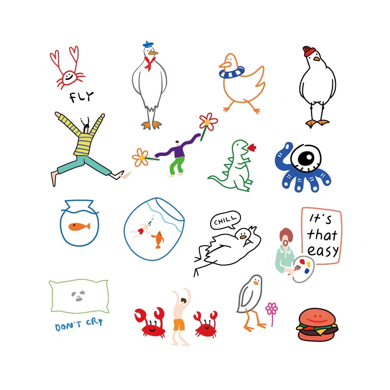 Милые Мультяшные водостойкие временные тату-наклейки с цветами и животными, маленькие изображения, прочные Временные татуировки для мужчин и женщин, искусство