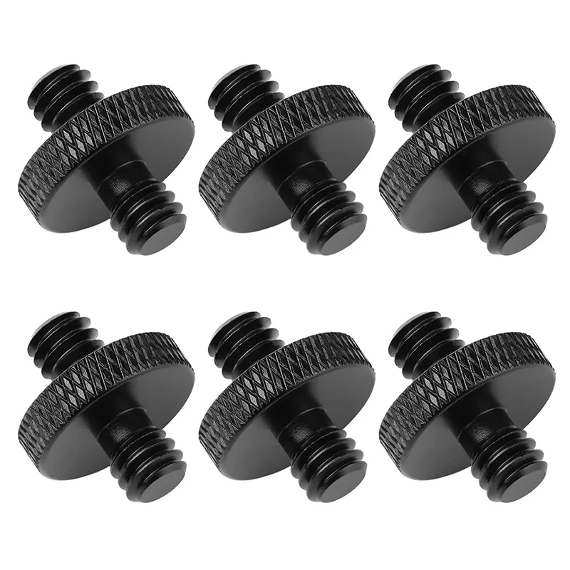 Adaptador de tornillo para trípode roscado macho de 1/4 "macho a 1/4", convertidor de rosca de montaje estándar con perno de doble cabeza para micrófono y trípode de cámara