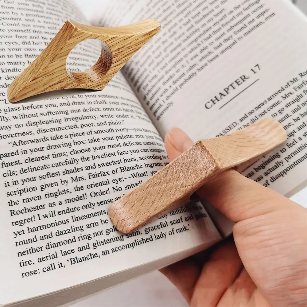 Wooden Thumb Bookmark One Hand Reading Thumb Book Support Book Page Holder Book Lovers Fast Reading Aids Tools Bookmark