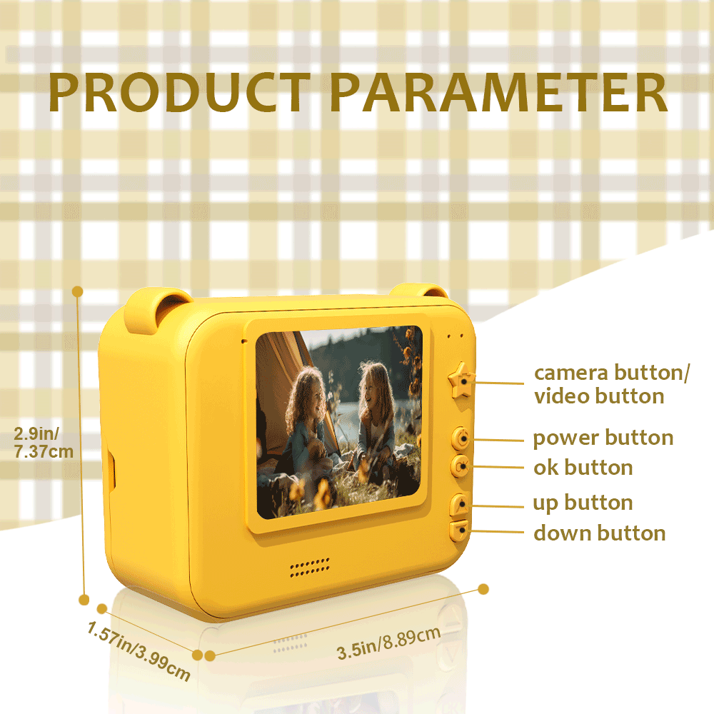 Digital Instant Print Câmera fotográfica para crianças, gravador de vídeo, mini impressora térmica, presente de aniversário educacional para crianças