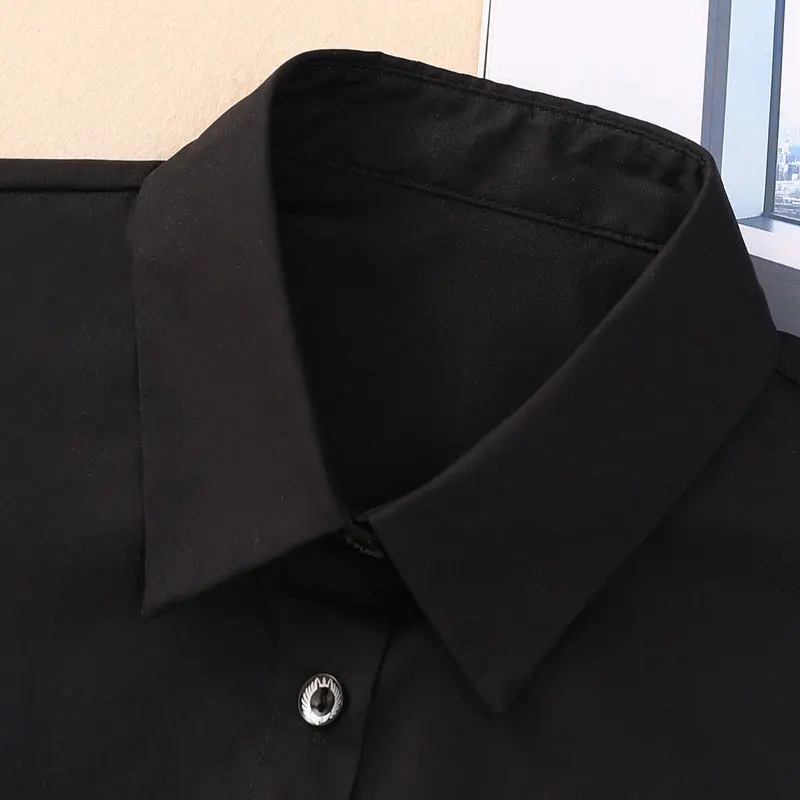 Blusa de algodón con cuello falso, suéter OL, camisa desmontable para mujer, camisa desmontable sólida Vintage de cristal de algodón, accesorios de ropa