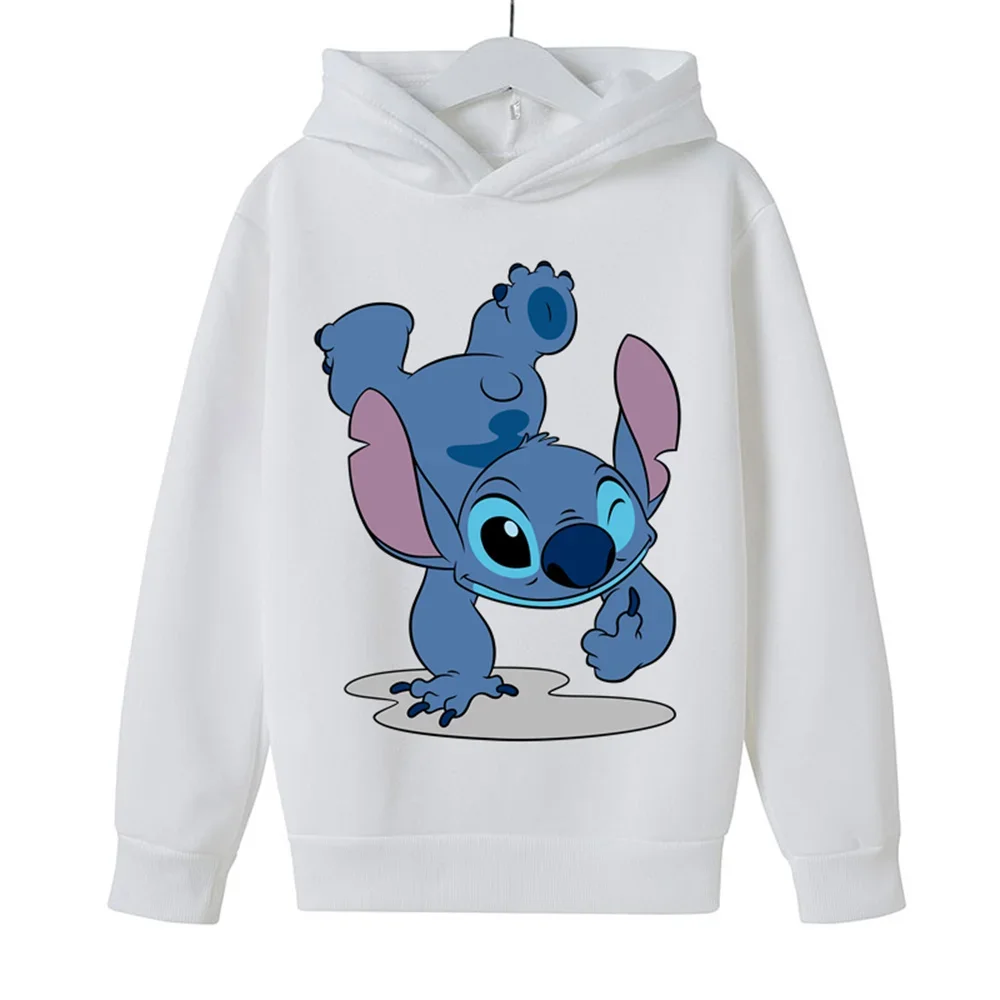 Kawaii Lilo Stitch 까마귀 아동복 소녀 의류 패션 아기 소년 의류 가을 따뜻한 스티치 운동복 아동상의