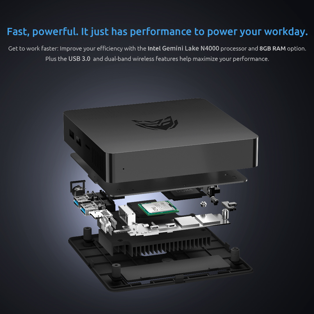BMAX Mini PC B1PRO Windows 11 Pro 8GB RAM 128GB ROM N4000 Micro computadora de escritorio WiFi de doble banda mini pc