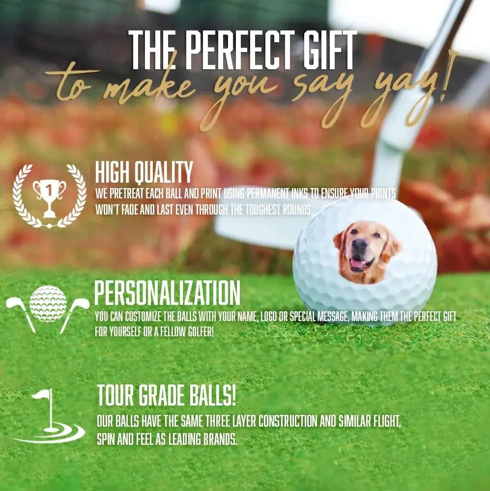 Bolas de golfe com foto personalizada, bolas de golfe personalizadas, pai, bolas de golfe, esportes, padrinhos, presentes, lembranças de casamento, natal, presente exclusivo para meninos