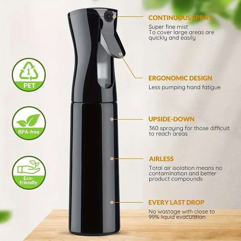 Botella pulverizadora de peluquería de 200ml, lata de agua de alta presión para peluquero, botella de repuesto para salón, contenedor atomizador de belleza
