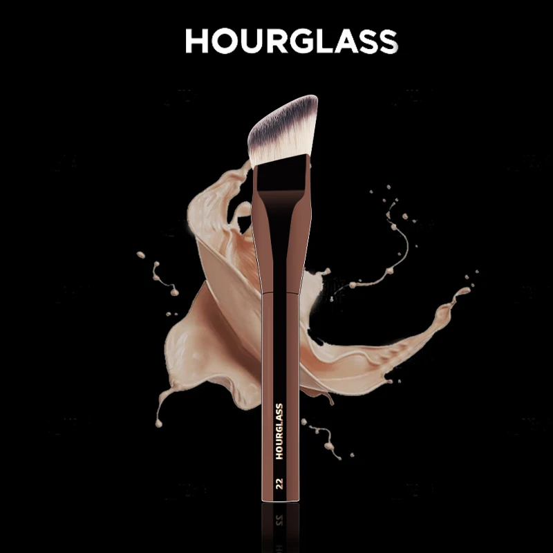 HOURGLASS-brochas para base líquida en ángulo, brocha para crema y base, brocha para colorete, herramienta de maquillaje para Base-022