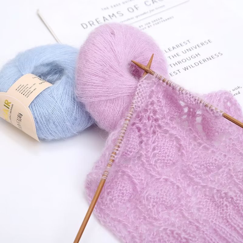 Hilo de Mohair de 25g, hilo de ganchillo de lana para bebé muy suave y cálido para tejer a mano, suéter, chal, bufanda, suministros de Material DIY