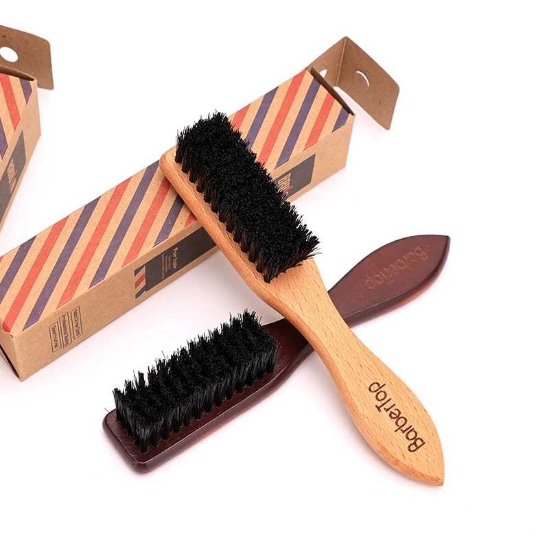 Barbertop-cepillo para Barba para hombre, mango de madera, cepillo de Limpieza del cabello suave, peine para quitar el pelo roto, plumero para el cuello, herramientas de peluquero