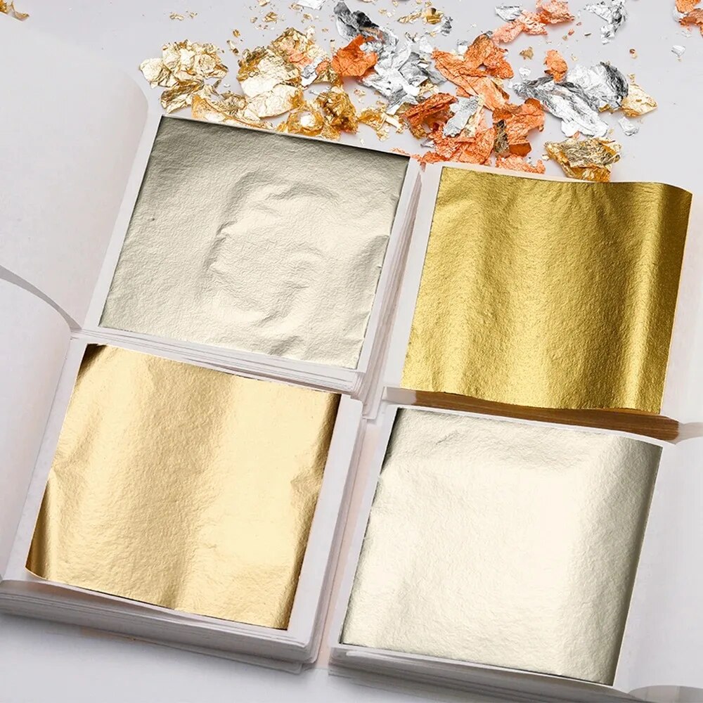 100 枚模造金箔紙葉金メッキ DIY エポキシ樹脂シリコーン型ジュエリー作成充填飾る樹脂工芸ツール