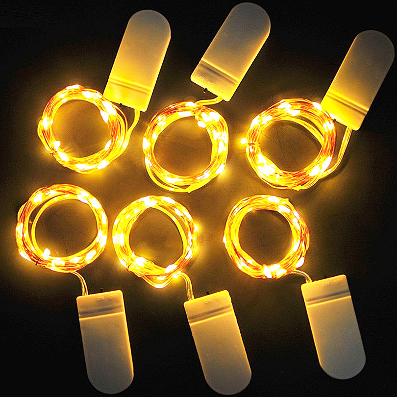 6pcs LED 요정 빛 미니 크리스마스 빛 구리 와이어 문자열 빛 방수 CR2032 배터리 결혼식 크리스마스 갈 랜드 파티