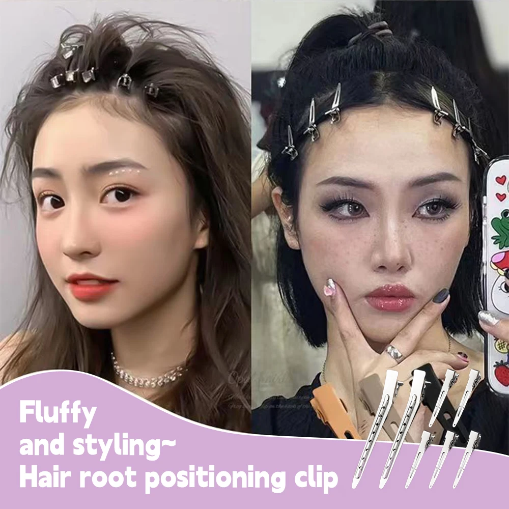 10 Uds. Clips de pico de pato negros, Clip de pelo de cocodrilo de una sola punta dorada, Clips de sección de pico de pato, pinzas de cocodrilo de Metal para estilizar el cabello