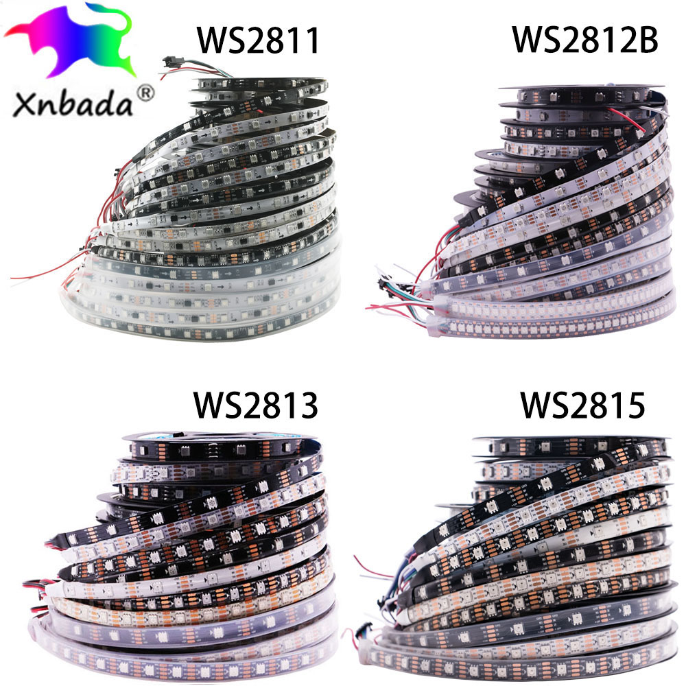 WS2811 WS2812B WS2813 WS2815 tira de LED de píxeles RGB inteligente WS2812 IC direccionable individualmente 30/60/144 píxeles/Leds/M cinta de luz
