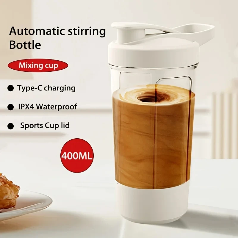 Tazza di agitazione elettrica con ricarica portatile da 1 pezzo/13,53 Oz Tazza di miscelazione automatica-Tazza sportiva con agitazione elettrica