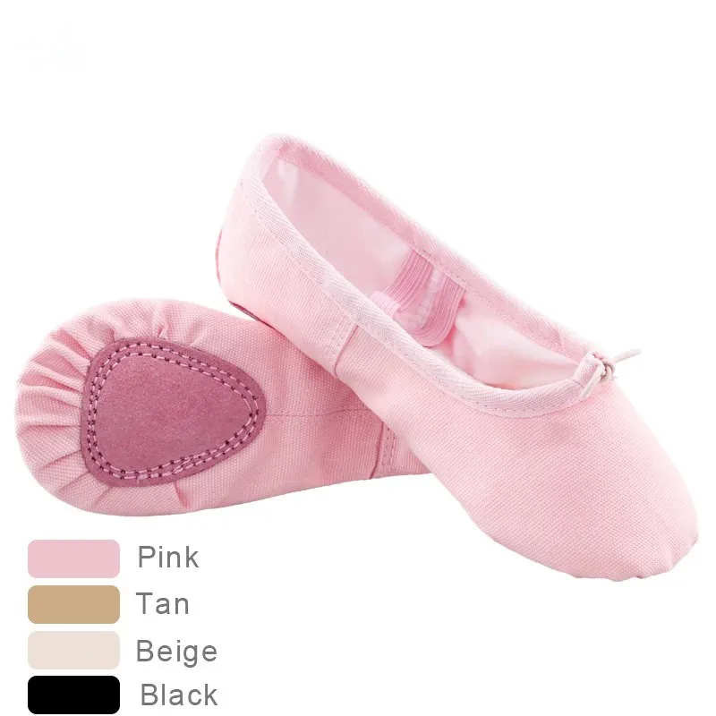 Scarpe da balletto in tela per ragazze Pantofole da ballo per bambini Suola divisa Ginnastica Scarpe da ballo per yoga per bambini Ballerina Scarpe basse da balletto