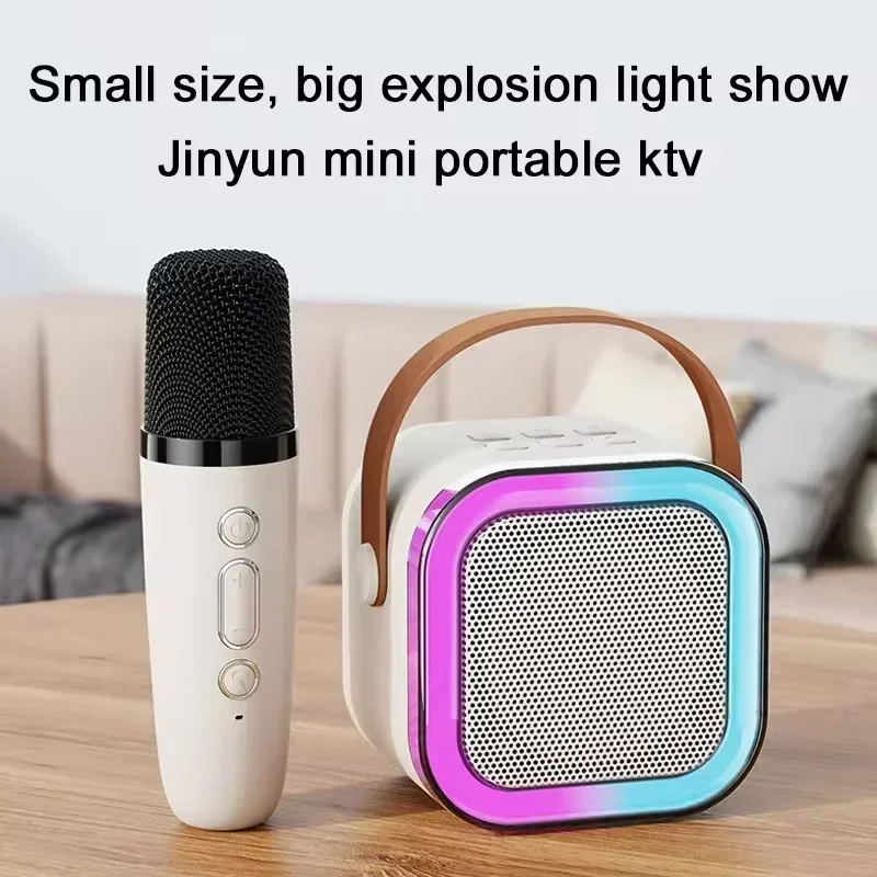 K12 Draadloze microfoon Karaoke Machine Bluetooth-luidspreker KTV HIFI Stereogeluid RGB Kleurrijke LED-verlichting voor buitenhuisfeest