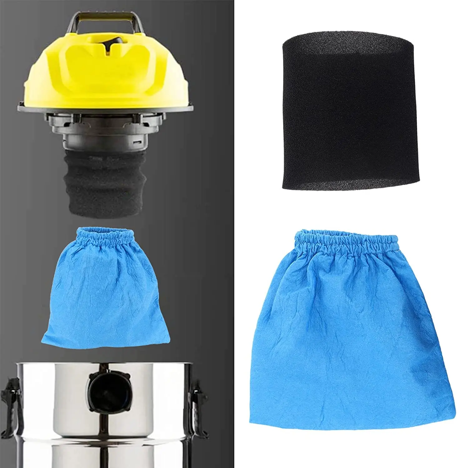 Textil filter beutel und filter elemente für karcher mv1 wd1 wd2 wd3 nt serie staubsauger filter beutel teile filter ersatz