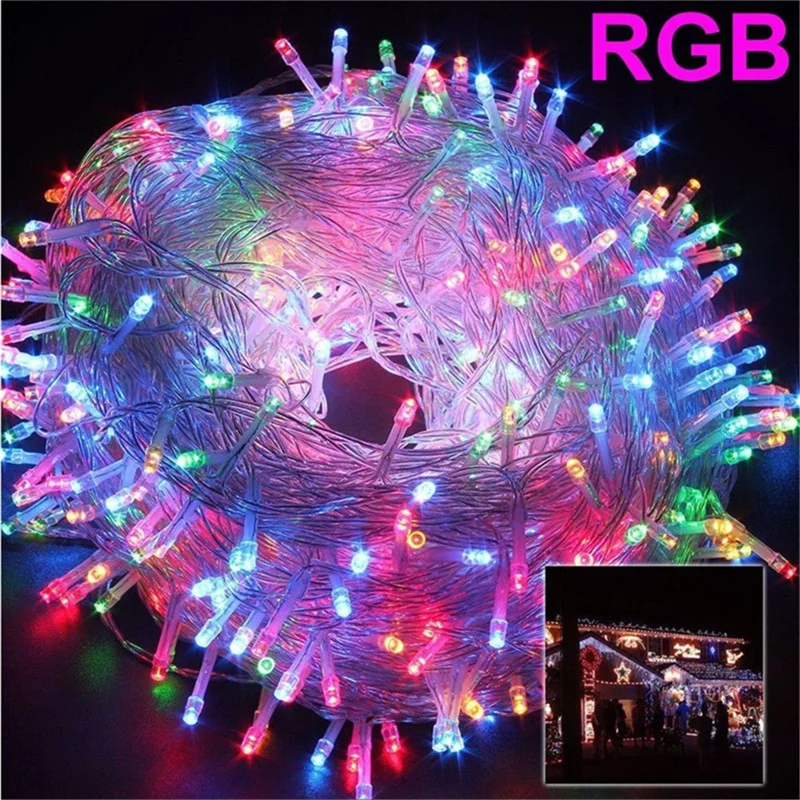 Lumières de noël 5M 10M 20M 30M 50M 100M guirlande lumineuse Led 8 Modes lumières de noël pour fête de mariage lumières de vacances