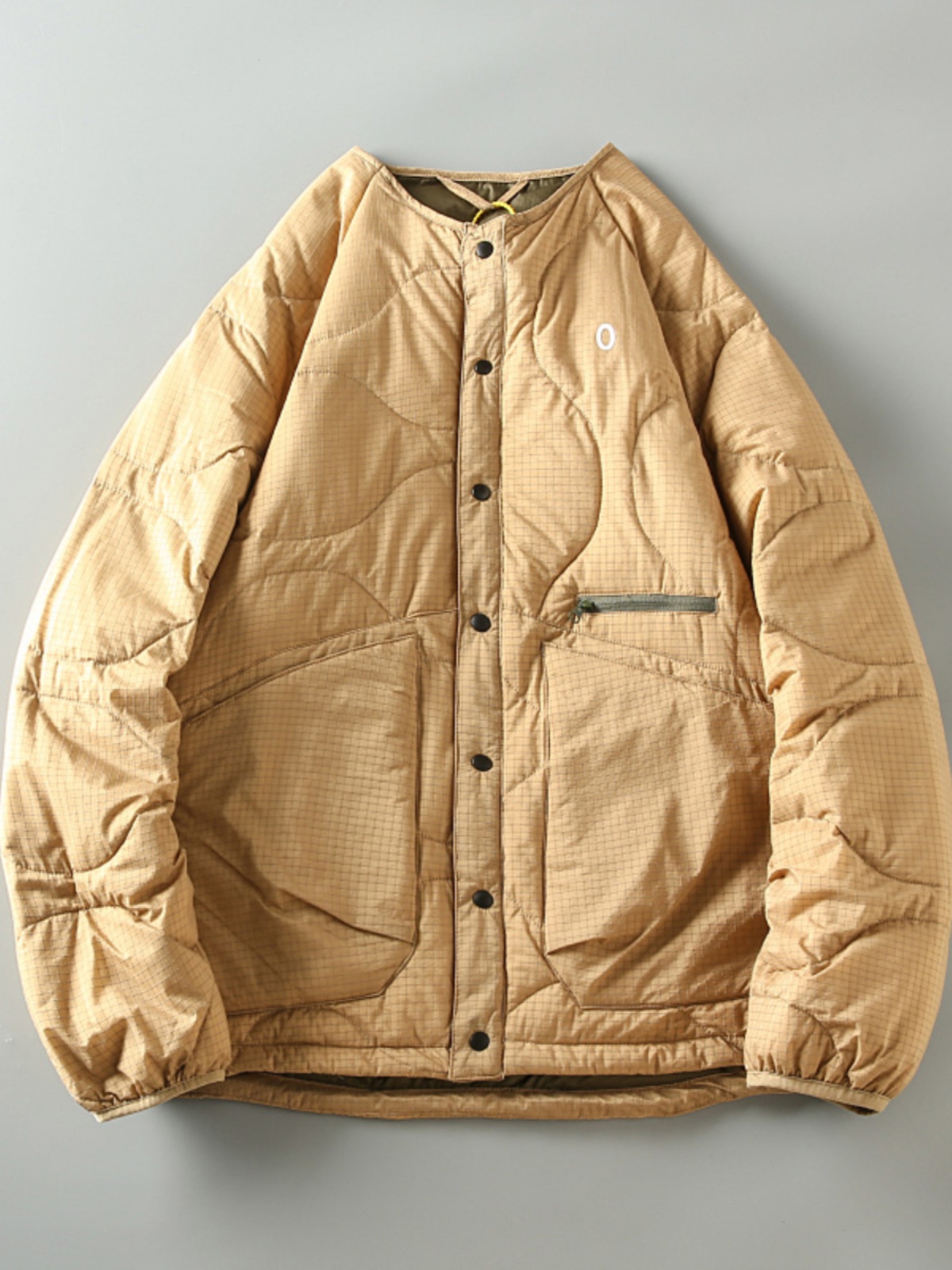 Jaqueta Masculina com Gola Redonda, Casaco Acolchoado Estilo Japonês, Moda Jovem, Impermeável e à Prova de Vento, Casaco com ...