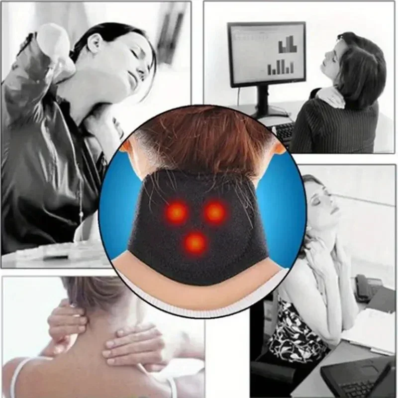 Selbsterhitzende magnetische Nackenstütze – mittelweiches tragbares Nackenkissen mit spontane Wärmetherapie zum Ausziehen, Schmerzen