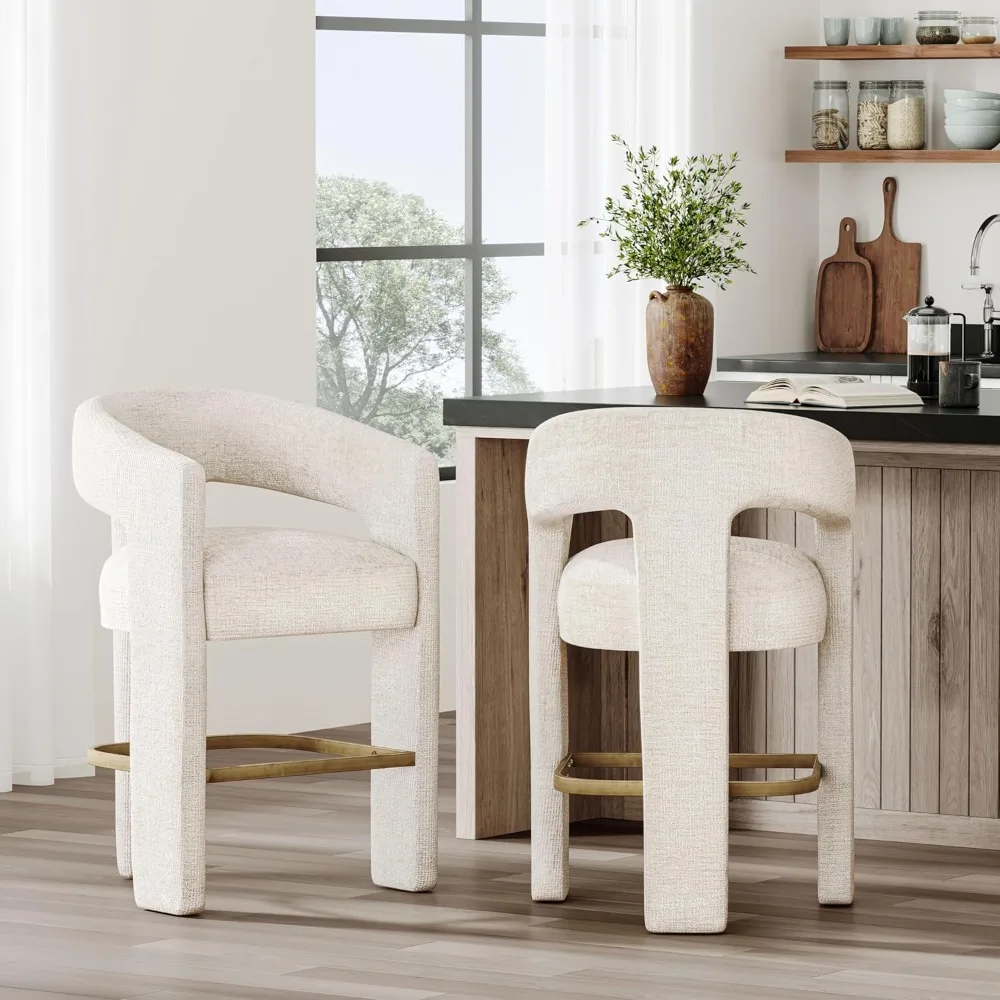 Jofran Upholstered Dining Chair with Arms – Versatile Bar Stools and Counter Height Bar Stools – Stylish Seating for Kitchen, Di