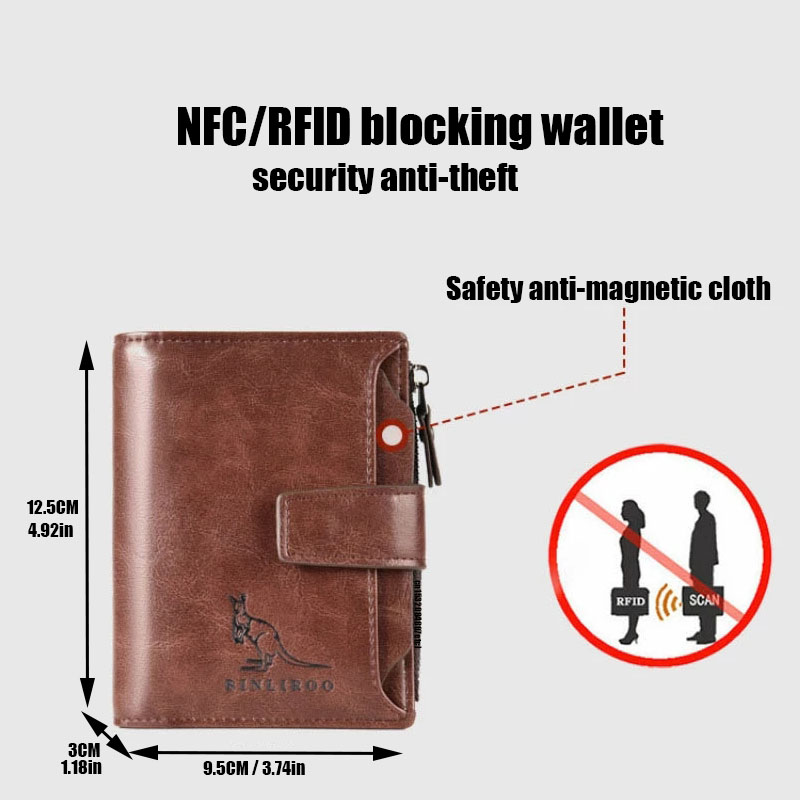 Leder herren Brieftasche Luxus Kurze RFID Karte Halter für Männer Zipper Geldbörse Tragbare Männliche Brieftaschen Brieftasche