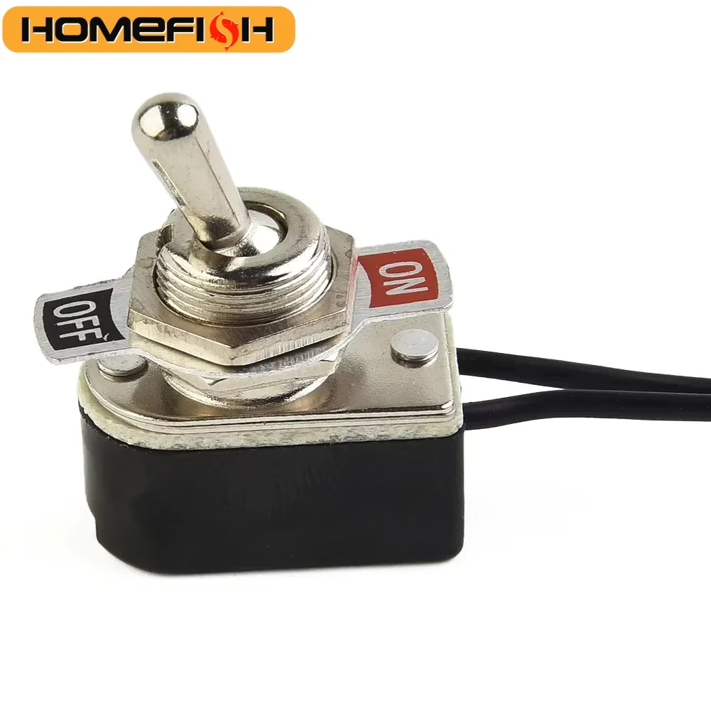 SPST 6A Kippschalter Rocker SPST Kontakte Schalter Kippschalter mit Drahtschalter 12mm Ausschnitt 1PCS 6A/125V Schwarz + Silber