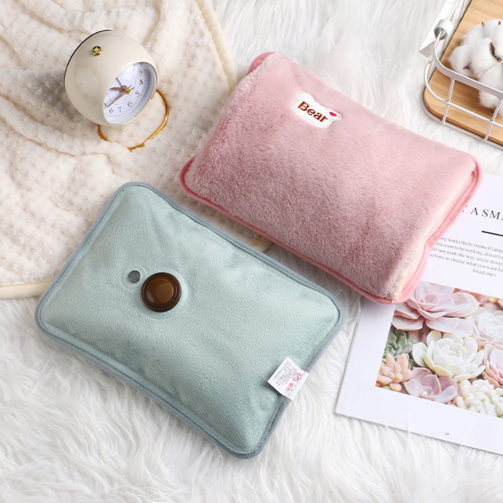 ไฟฟ้าน้ําร้อนกระเป๋าReusable Plushน้ําร้อนขวดEUปลั๊กชาร์จเครื่องทําความร้อนน้ํากระเป๋าฤดูหนาวWarm Hand Pocket