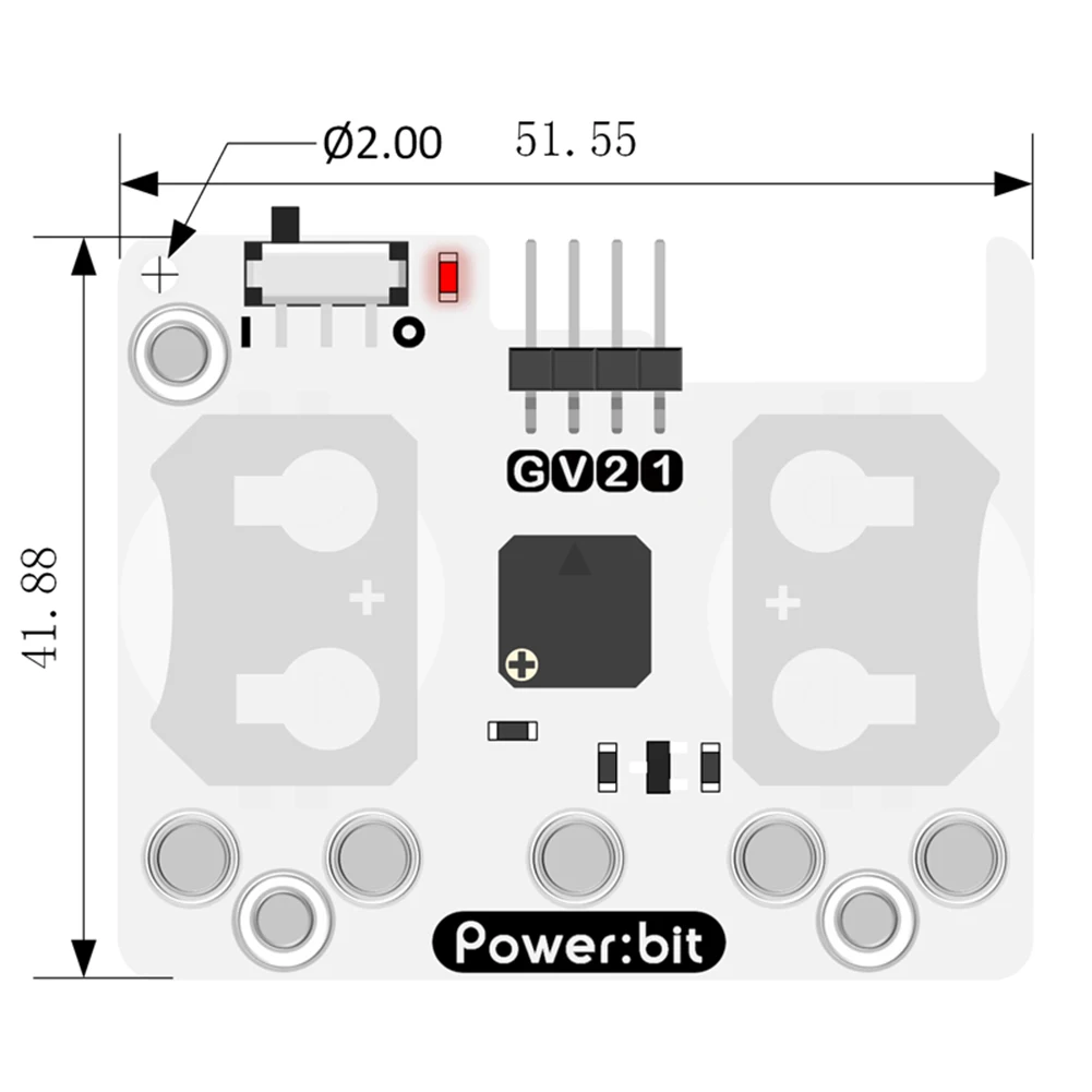 Elec freaks micro:bit power: bit extension board mit cr2025 knopf batterie für kinder mikrobit programm tragbare geräte uhr