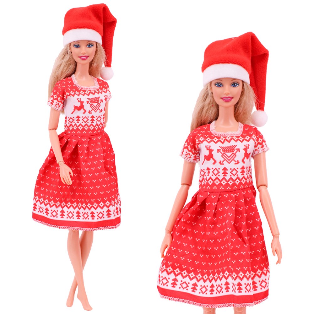 バービー服人形クリスマスドレスアクセサリー、おもちゃ木、サンタクロースセットのための11.8インチ、30センチメートルケン服、女の子の誕生日プレゼント