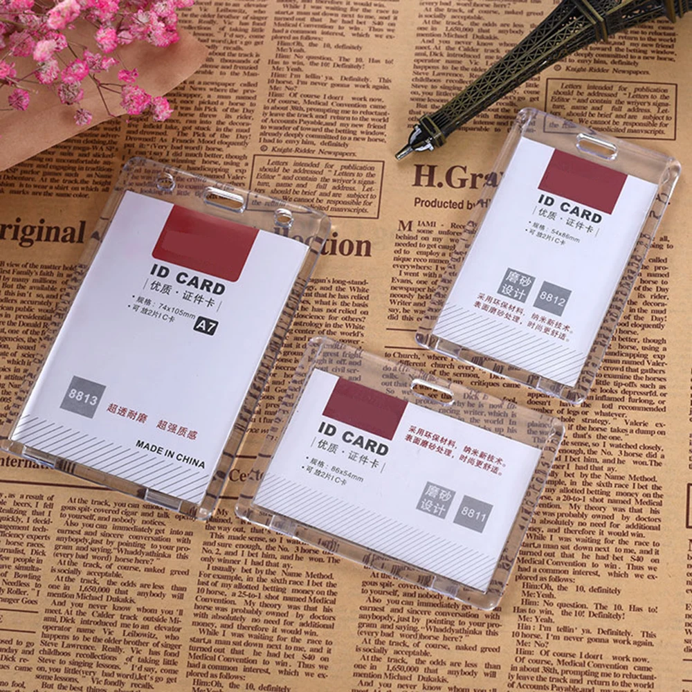 ผู้ถือกระเป๋าสตางค์ใส่บัตรเครดิตอะคริลิคใส1ชิ้นที่ใส่ตราคุณภาพสูงที่ใส่บัตรรถประจำทางทำจากคริสตัลไม่มีสายคล้อง