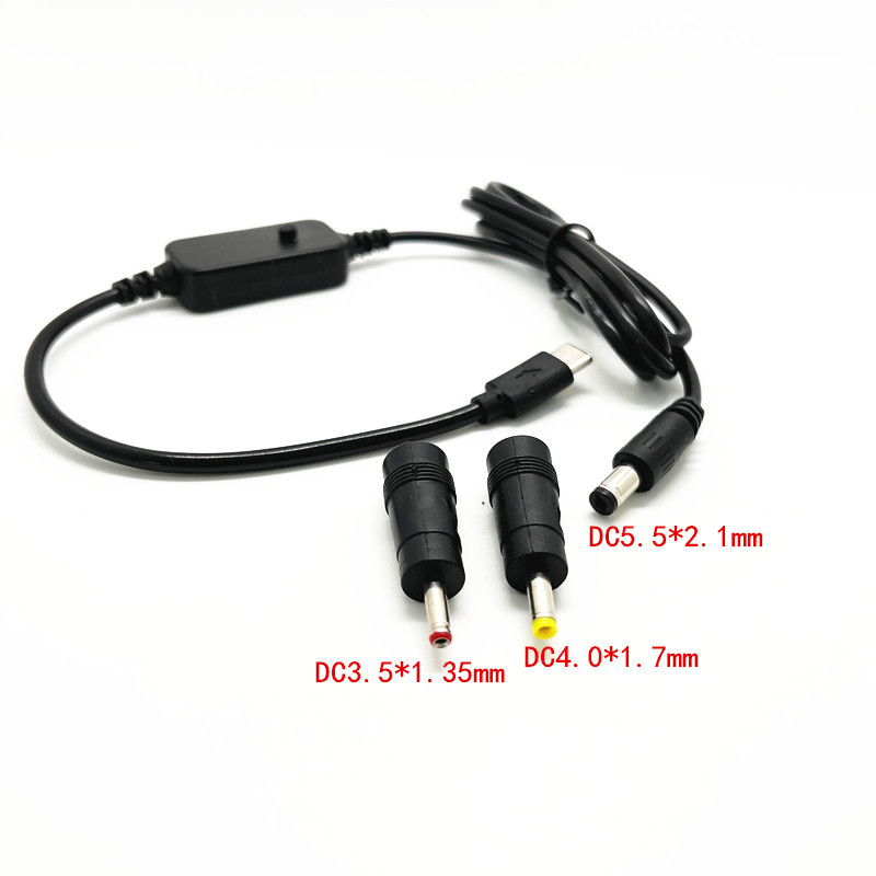 5-12-20V Adjustable Voltage TYPEC Revolving DC Optical Modem Router Notebook Fast Charging Cable