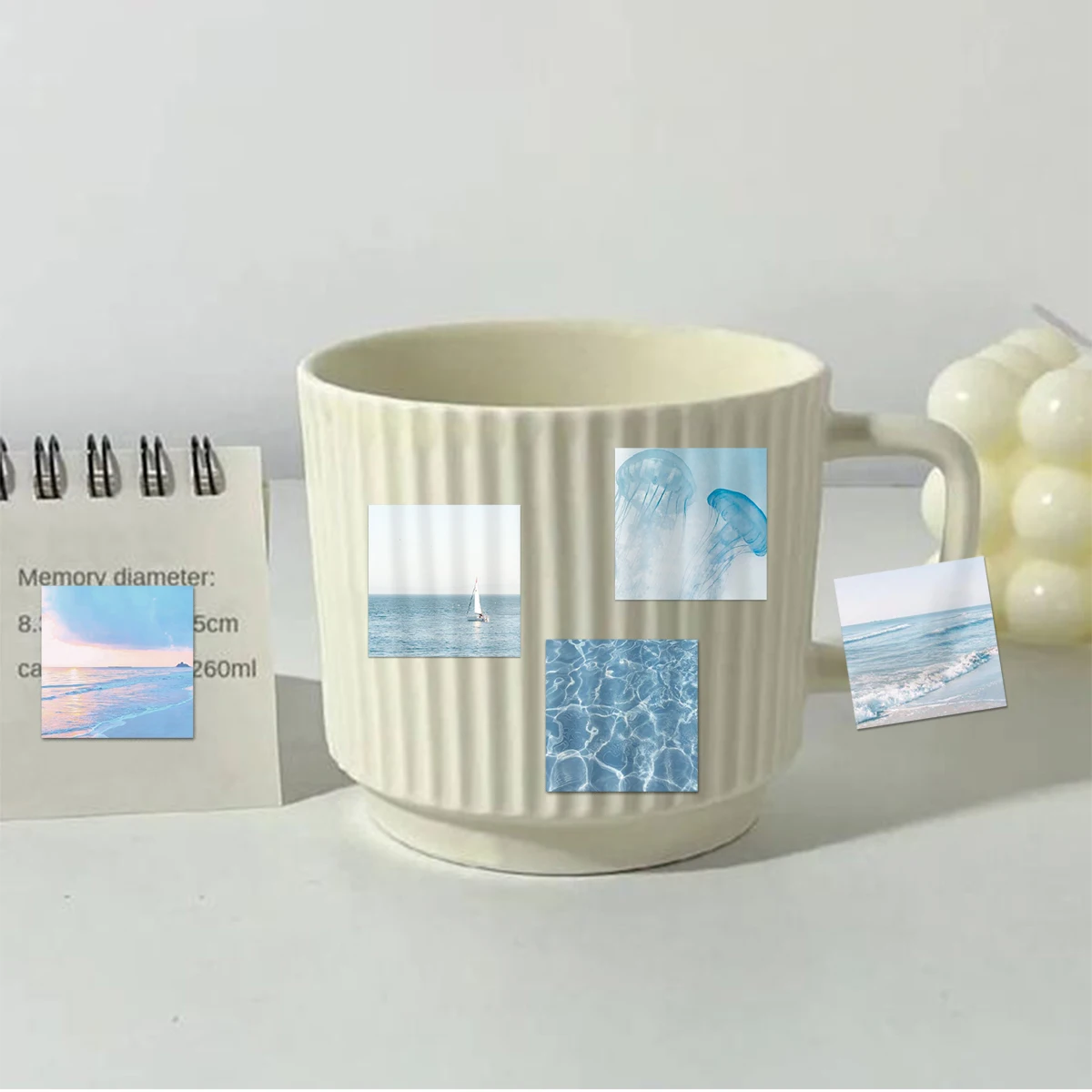 노트북, 전화 케이스, 물병, 가방, 어린이 장난감 스티커, DIY 스티커에 대 한 46pcs 블루 기능 풍경 패턴 스티커