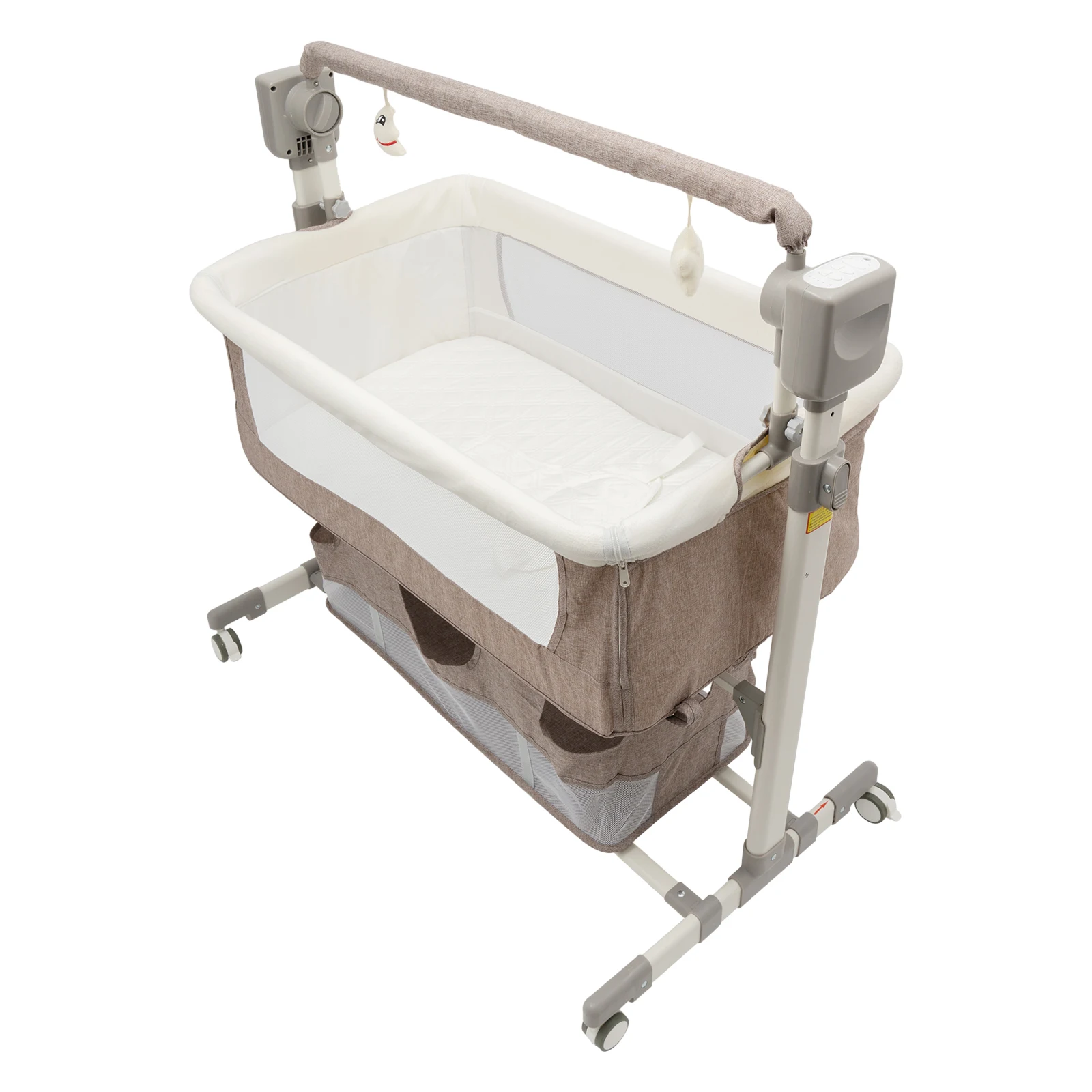 Smart Baby Bassinet Bedside Sleeper Music Play Automatic Cradle with Timing Function & 5-Speed