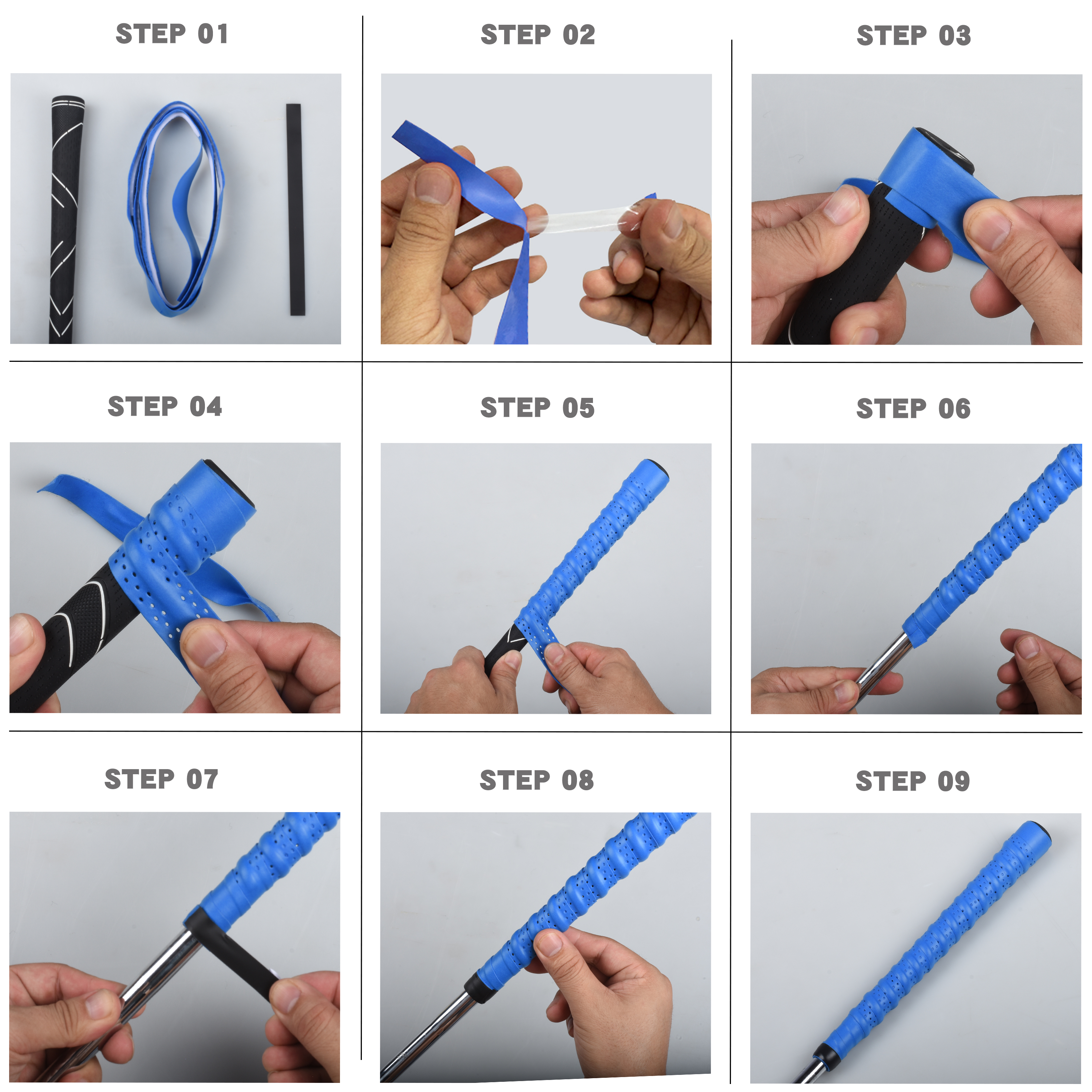 เทปพันด้ามจับไม้กอล์ฟ เทปพันด้ามจับกอล์ฟ กันลื่น Sweatproof PU Wrapping Quick Replacement Golf Club Grip Solution