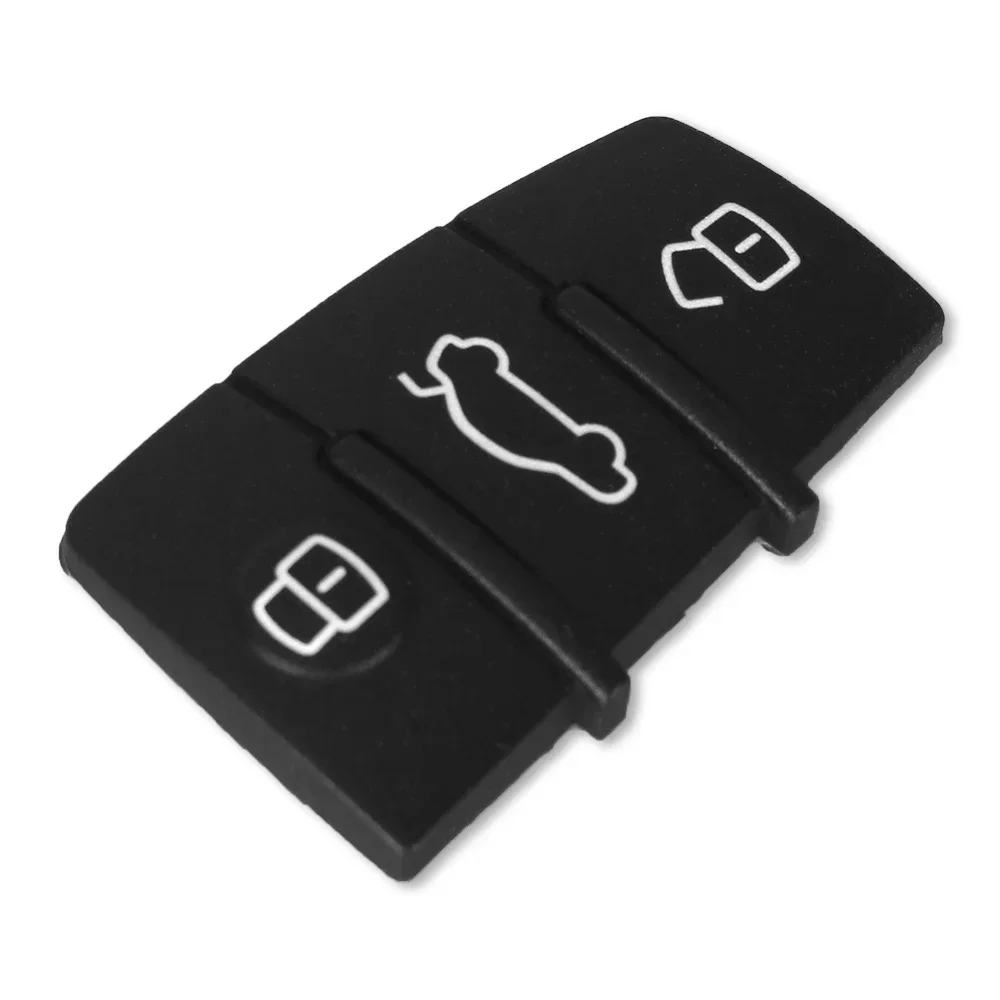Keyyou almofada de borracha para chave remota, 3 botões, para audi a3 a4 a5 a6 a8 q5 q7 tt s line rs, capa para chave de carro