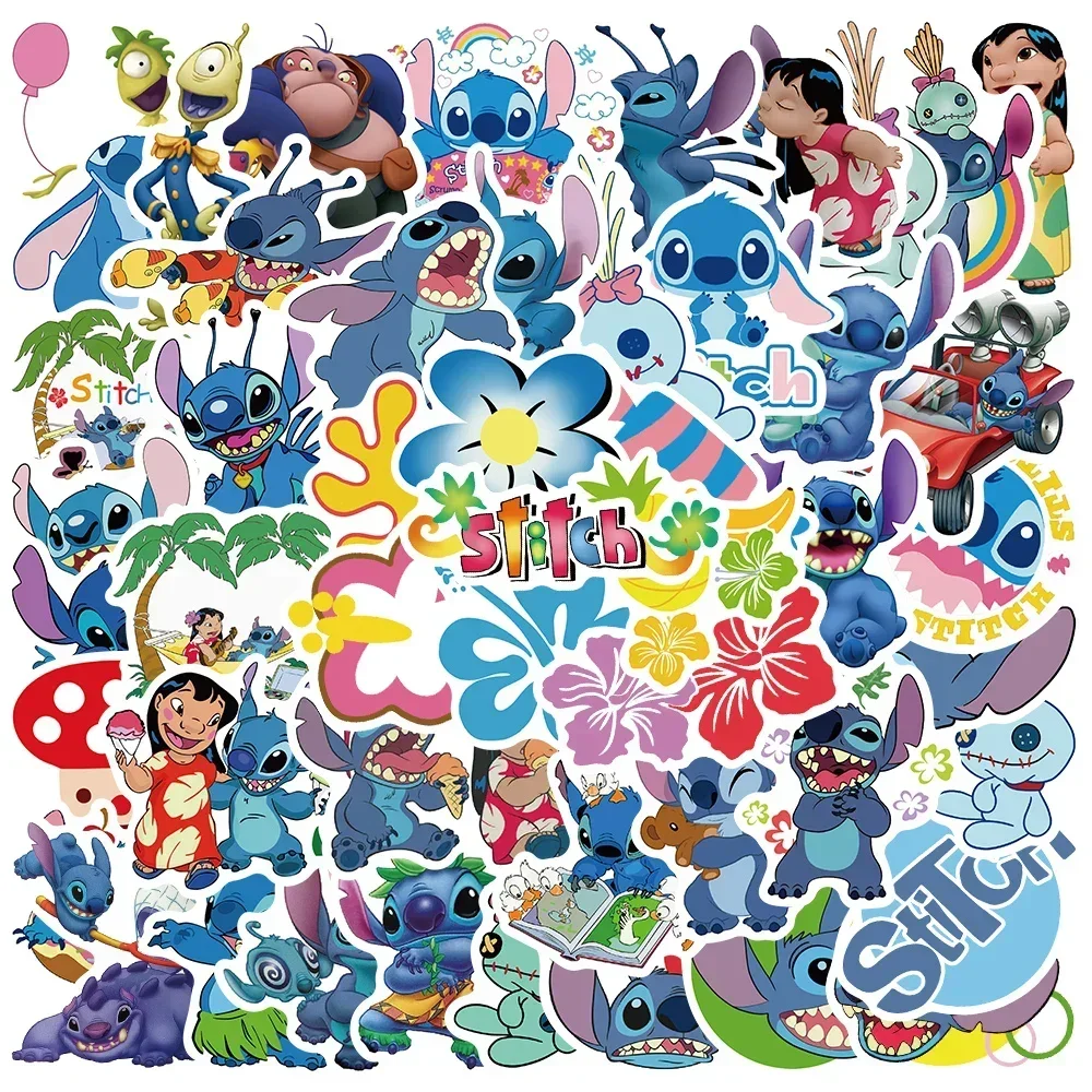 สติกเกอร์การ์ตูนน่ารัก Lilo & Stitch decals Mickey ไดอารี่ DIY แล็ปท็อปกระเป๋าสเก็ตบอร์ด Graffiti decals สนุกของเล่นคลาสสิก