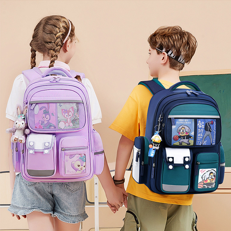 New Children School Bag Boy's Cartoon Backpack Primary Schoolbag Student's Backpack 1-6 Grades Boys Girls Spine Relief Backpack