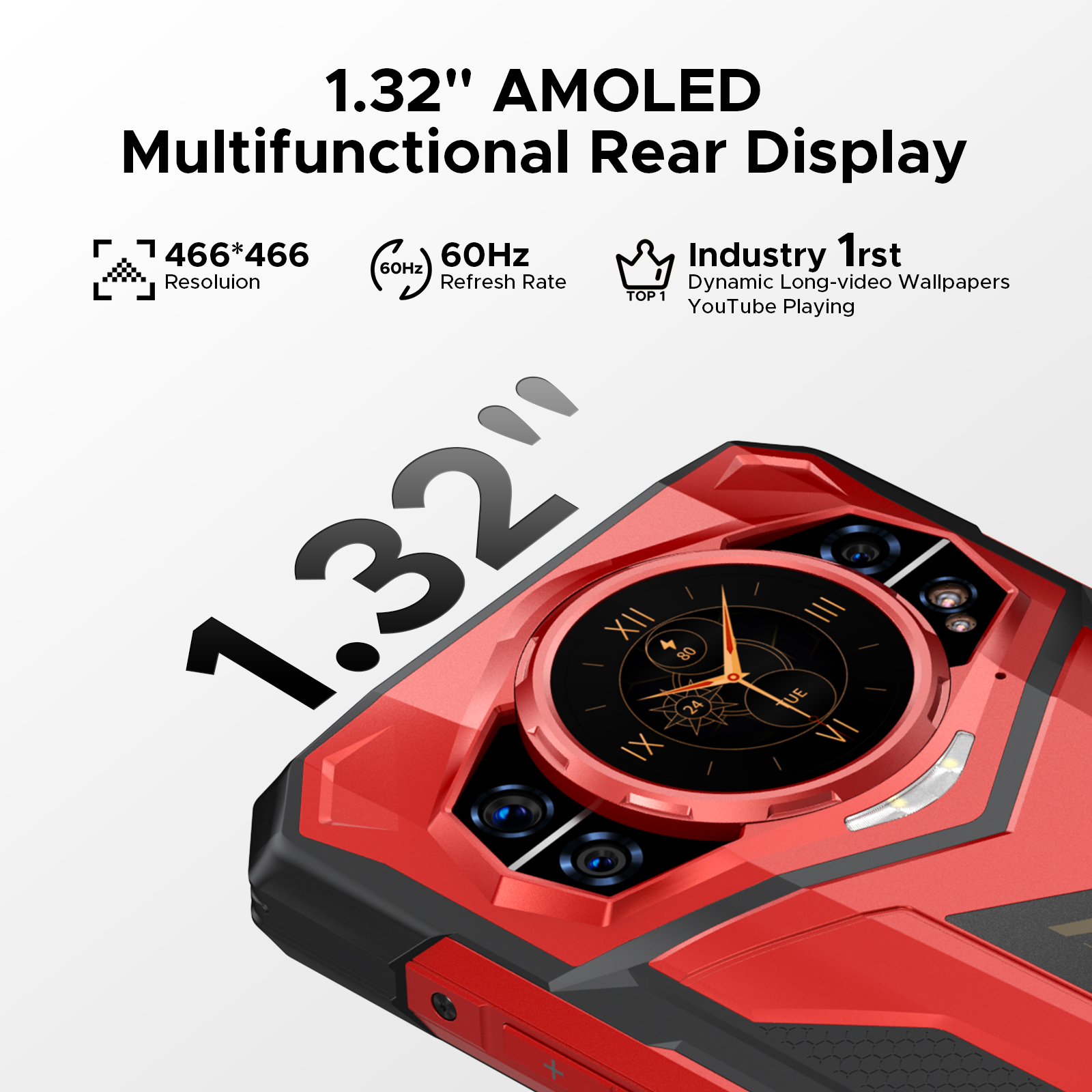 DOOGEE S200 Plus 5G AI Rugged Phone Dimensity 7300 Gaming Phones 1.32" Rear Display 12+512GB 6.72'' 10100mAh Battery Smartphone