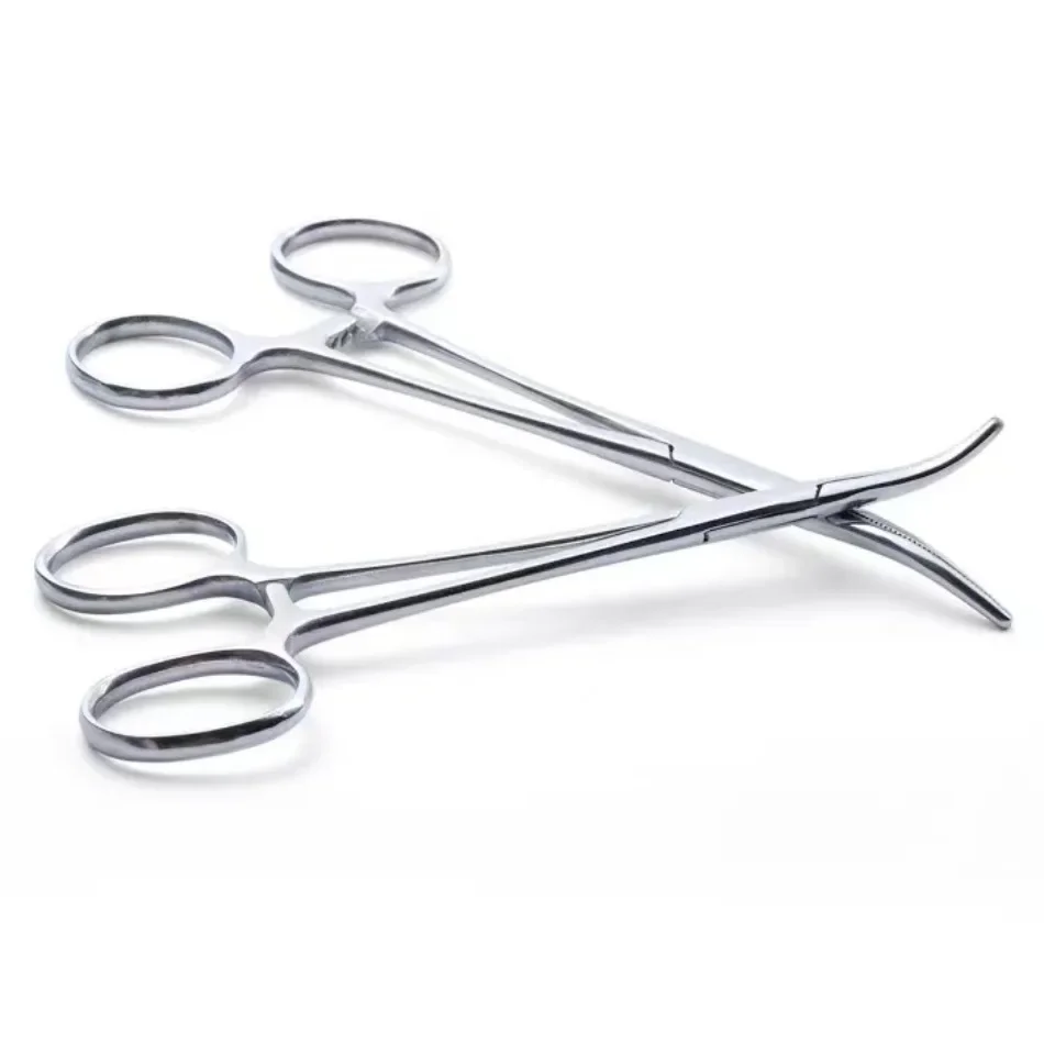 Pinzas hemostáticas de acero inoxidable Pinzas vasculares Clips quirúrgicos Codo recto Pinzas para mosquitos grandes y pequeñas Modelos completos