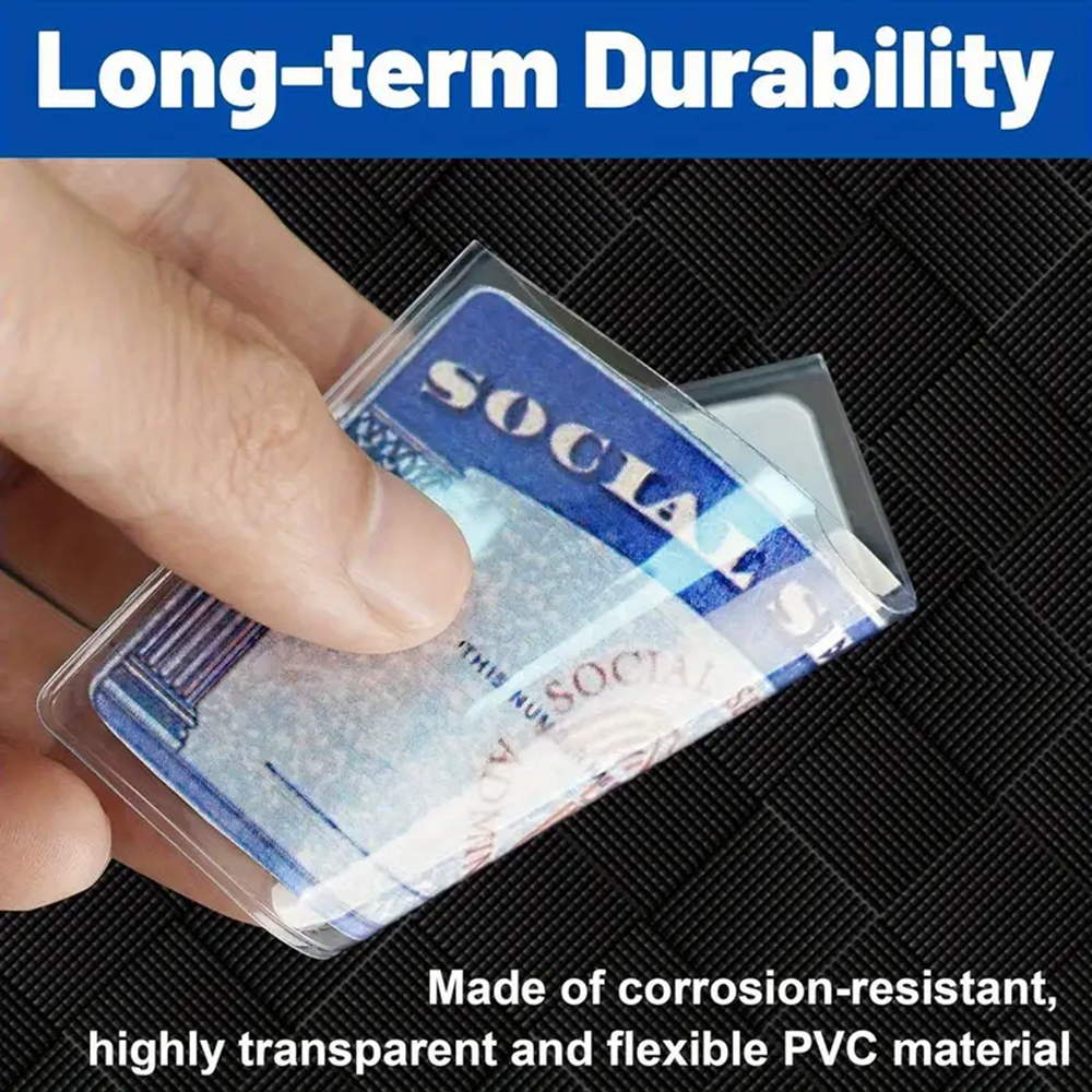 Card Protectors - Secure Storage for Social Security and Medicare Cards, 31 Mylar Soft Clear Credit Card Holders for Protection