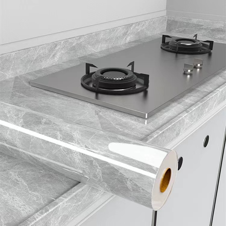 Kitchen Oil-Proof Film Stove Waterproof Moisture-Proof Self-Adhesive Wallpaper Countertop Cabinet Renovation Tile Marble Sticker