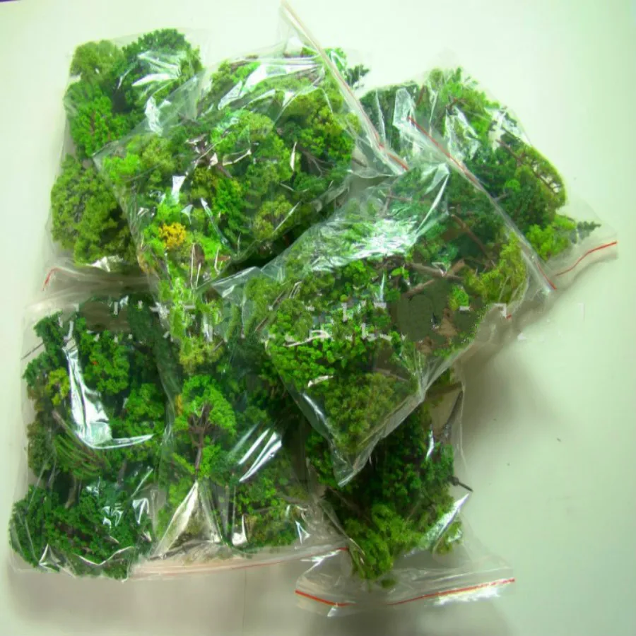 30 Teile/los Modell Grüne Bäume Gemischt Draht Und Kunststoff Modell Landschaft Zug Layout Garten Landschaft Miniatur