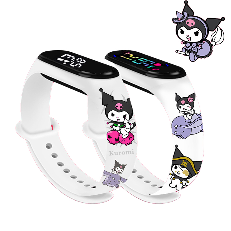 Miniso kuromi meninas relógios para crianças esporte pulseira de toque à prova dwaterproof água crianças relógio digital feminino relogio montre