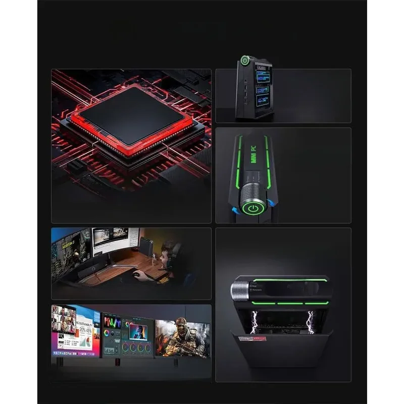 Mini PC para juegos de escritorio i7-12700H |   SSD DDR4 NVMe |   Conmutador de rendimiento de 3 modos, triple pantalla 4K, WiFi 6, Bluetooth 5.2