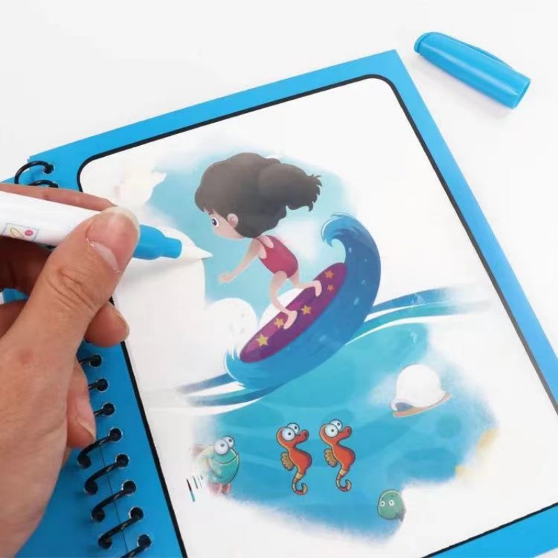 Libro magico per pittura ad acquerello riutilizzabile per bambini Libro di pittura per cartoni animati di animali adatto per l'educazione e l'apprendimento dei bambini